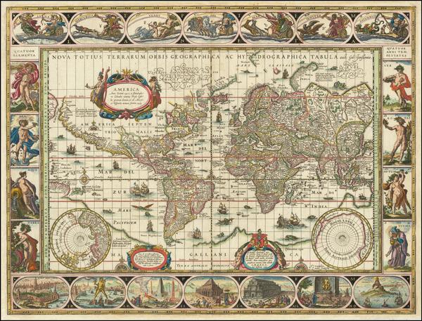 Nova Totius Terrarum Orbis Geographica Ac Hydrographica Tabula - Willem Janszoon Blaeu - 1606