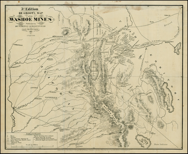 De Groot's Map of the Washoe Mines - 1860