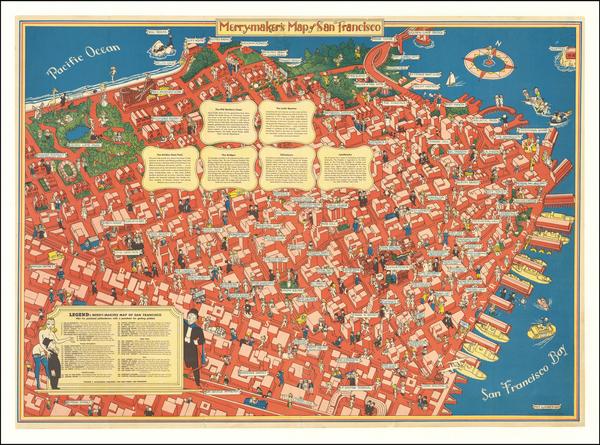 A Merrymaker’s Map of San Francisco - Milt Schenkofsky - 1940
